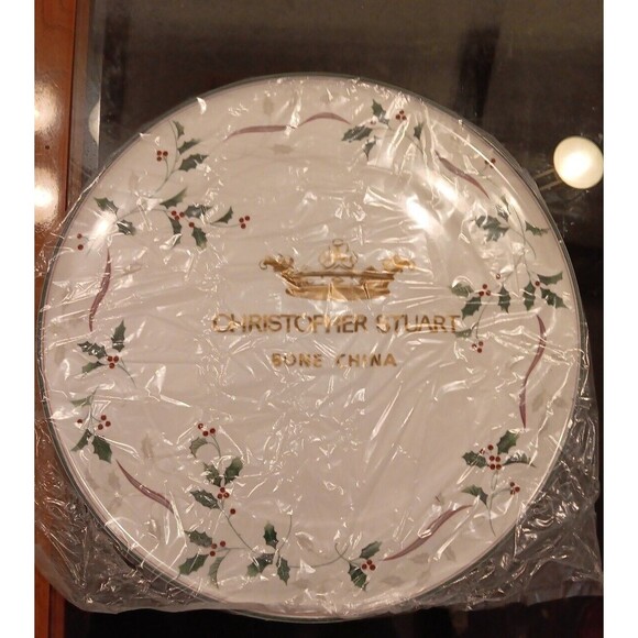 Christopher Stuart Y1025 Holiday Splendor Cake Plate - Picture 3 of 4